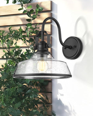 1 pack garage light black porch light glass, metal wall light