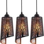 3 Pack bedroom light black and gold pendant light metal fixture light