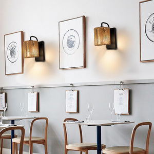 Bohemian bathroom light rattan wall light hemp rope,metal fixtures light