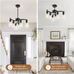 6 Light modern pendant light black farmhouse light metal hanging light