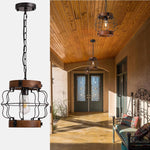 Farmhouse hallway light brown pendant light wood metal kitchen light