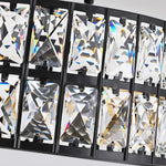 3-light chandelier light black bedroom light metal,crystal kitchen light