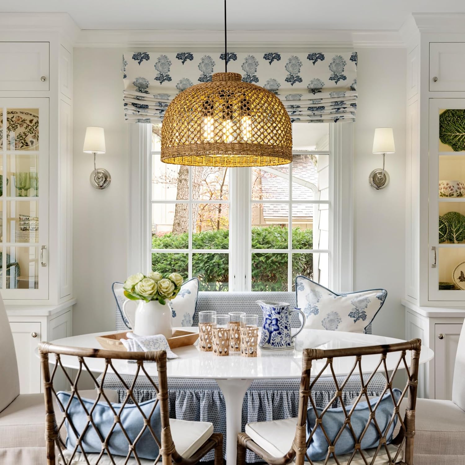 18.9in rattan hallway light brown pendant lights rattan, seagrass, bamboo chandelier light