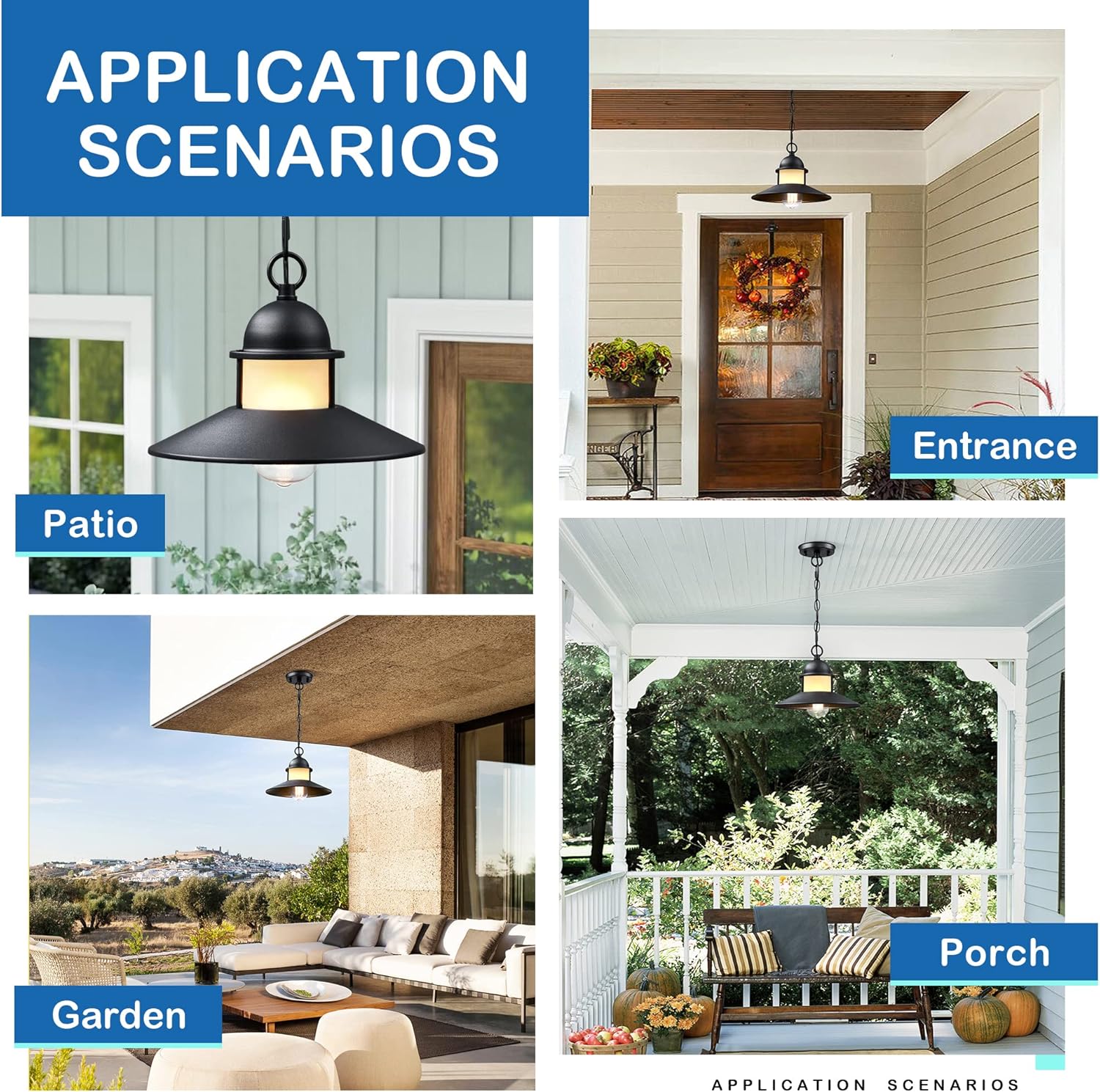 2 pack pendant lights black hanging light metal porch light