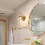 1-light mounted light brass wall light glass, metal  fixture light