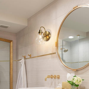 1-light mounted light brass wall light glass, metal  fixture light