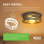 2 pack flush mount ceiling light fixture matte black cage ceiling lamp
