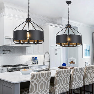 5 Light dining room light black kitchen island light metal pendant light