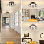 3-light kitchen light black ceiling light metal hallway light