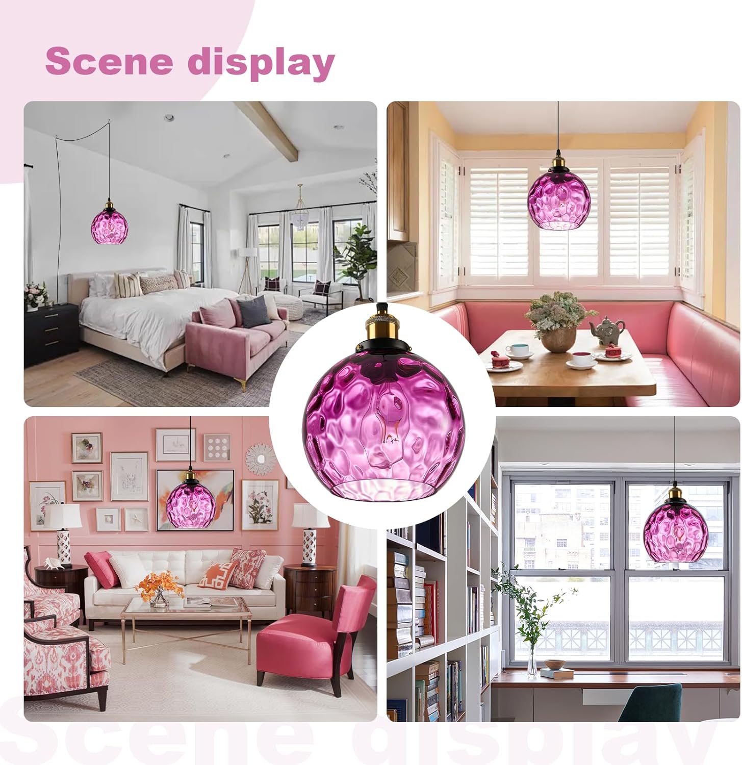 Bohemian hanging light purple pendant light glass chandelier light