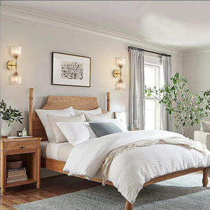 2-lights vanity light gold bedroom light glass, metal wall light