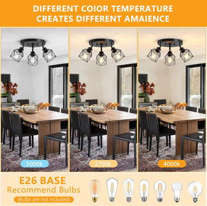 3-light kitchen light black ceiling light metal hallway light