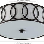 2-light ceiling light bronze stairwell light metal flush mount light