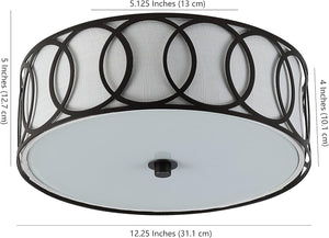2-light ceiling light bronze stairwell light metal flush mount light