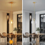 Industrial kitchen light gold pendant light glass metal chandelier light