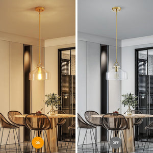 Industrial kitchen light gold pendant light glass metal chandelier light