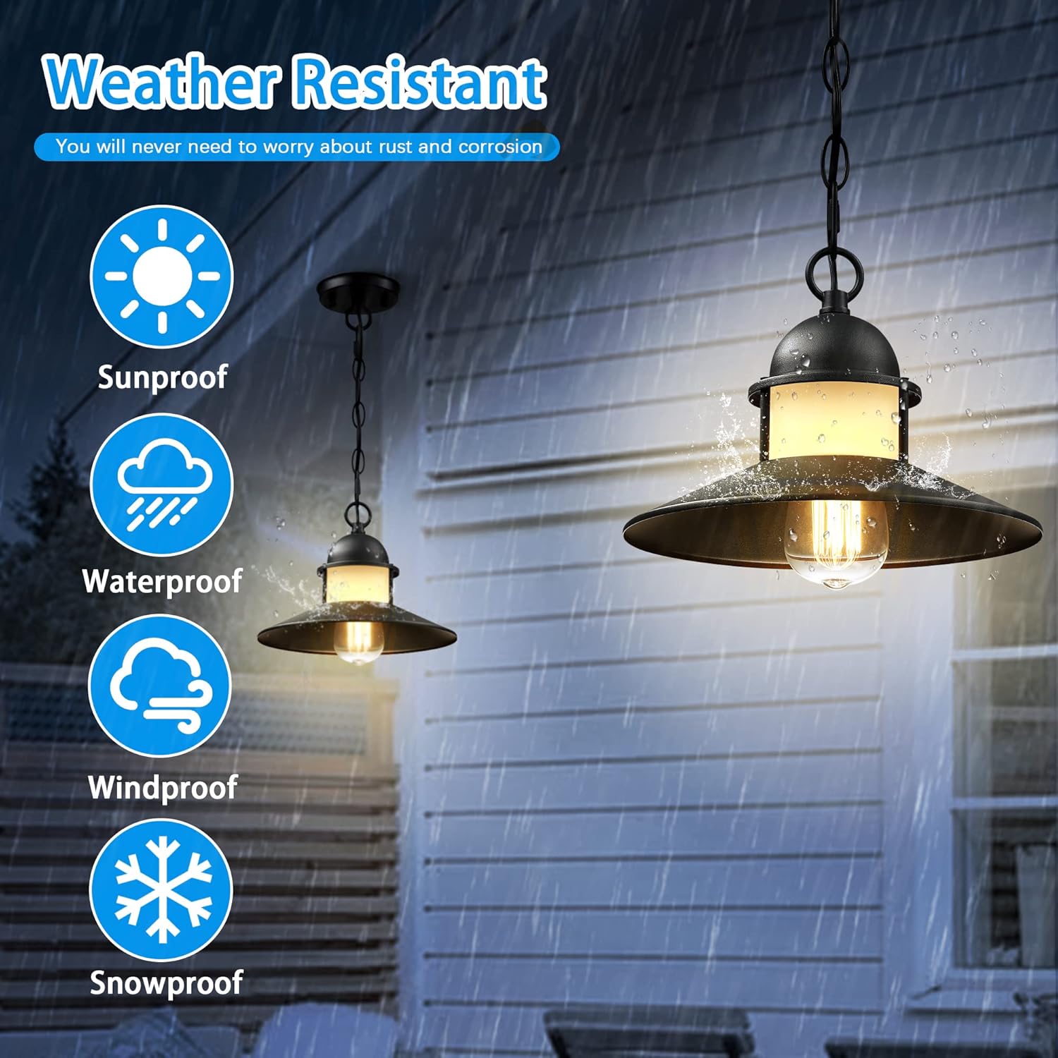 2 pack pendant lights black hanging light metal porch light