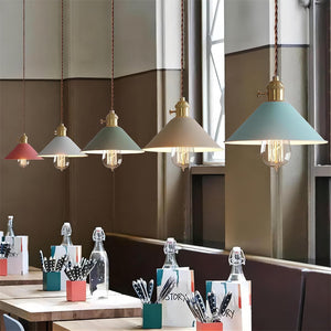 Modern hanging light yellow pendant light bronze alloy steel, iron kitchen light