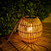 Waterproof solar lantern natural hanging light rattan patio light