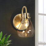 1-light mounted light brass wall light glass, metal  fixture light