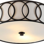 2-light ceiling light bronze stairwell light metal flush mount light