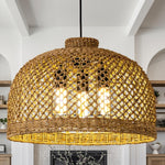 18.9in rattan hallway light brown pendant lights rattan, seagrass, bamboo chandelier light