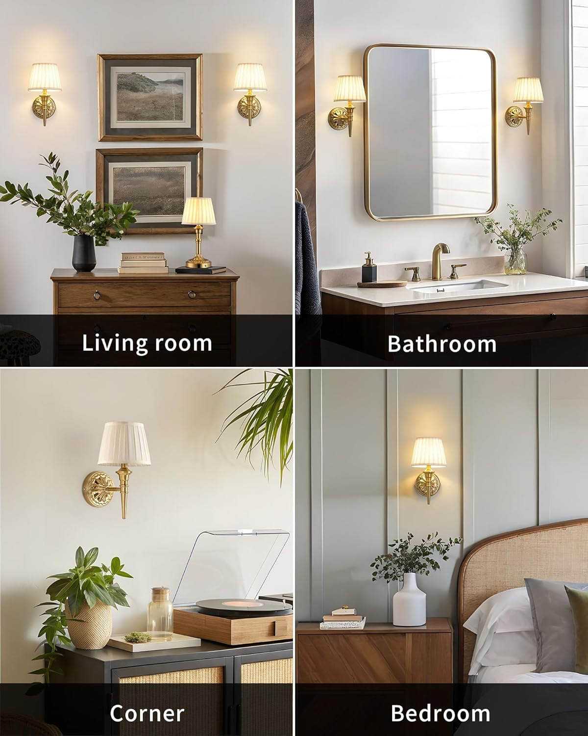 2 pack wall light  gold, beige hallway light metal, fabric bedroom light