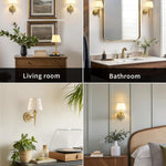2 pack wall light  gold, beige hallway light metal, fabric bedroom light