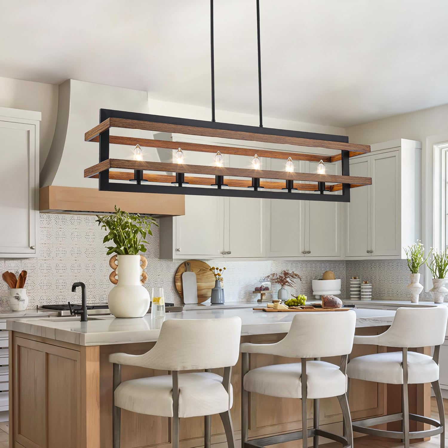 6-lights dining room light brown pendant lights metal chandelier light