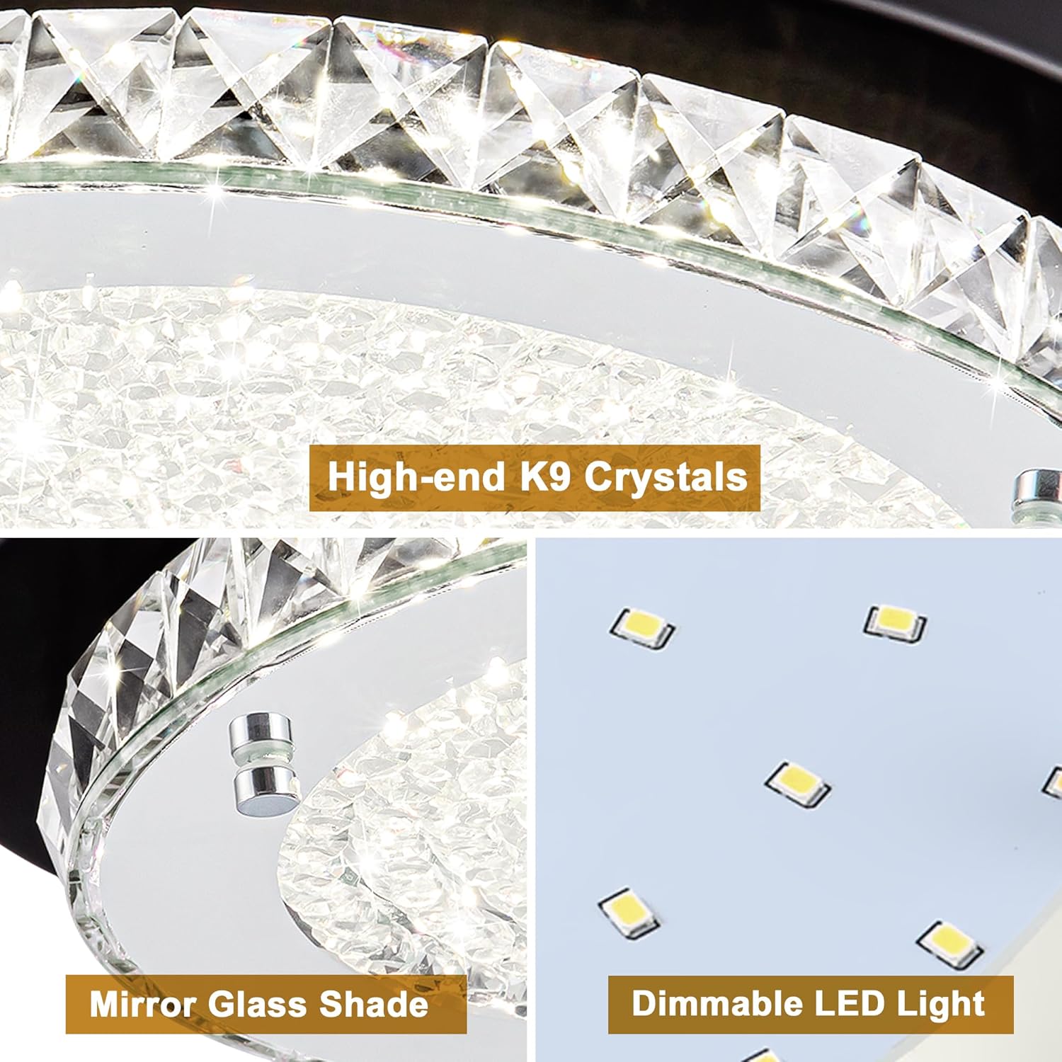 Led ceiling light black flush mount light glass, metal, crystal hallway lights