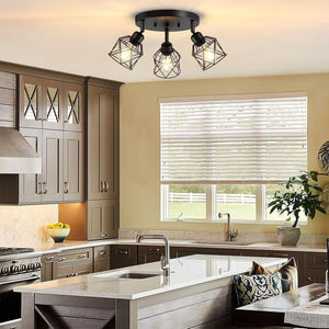 3-light kitchen light black ceiling light metal hallway light