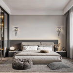 2 Light mount light black wall light metal, crystal bedroom light