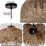 18.9in rattan hallway light brown pendant lights rattan, seagrass, bamboo chandelier light