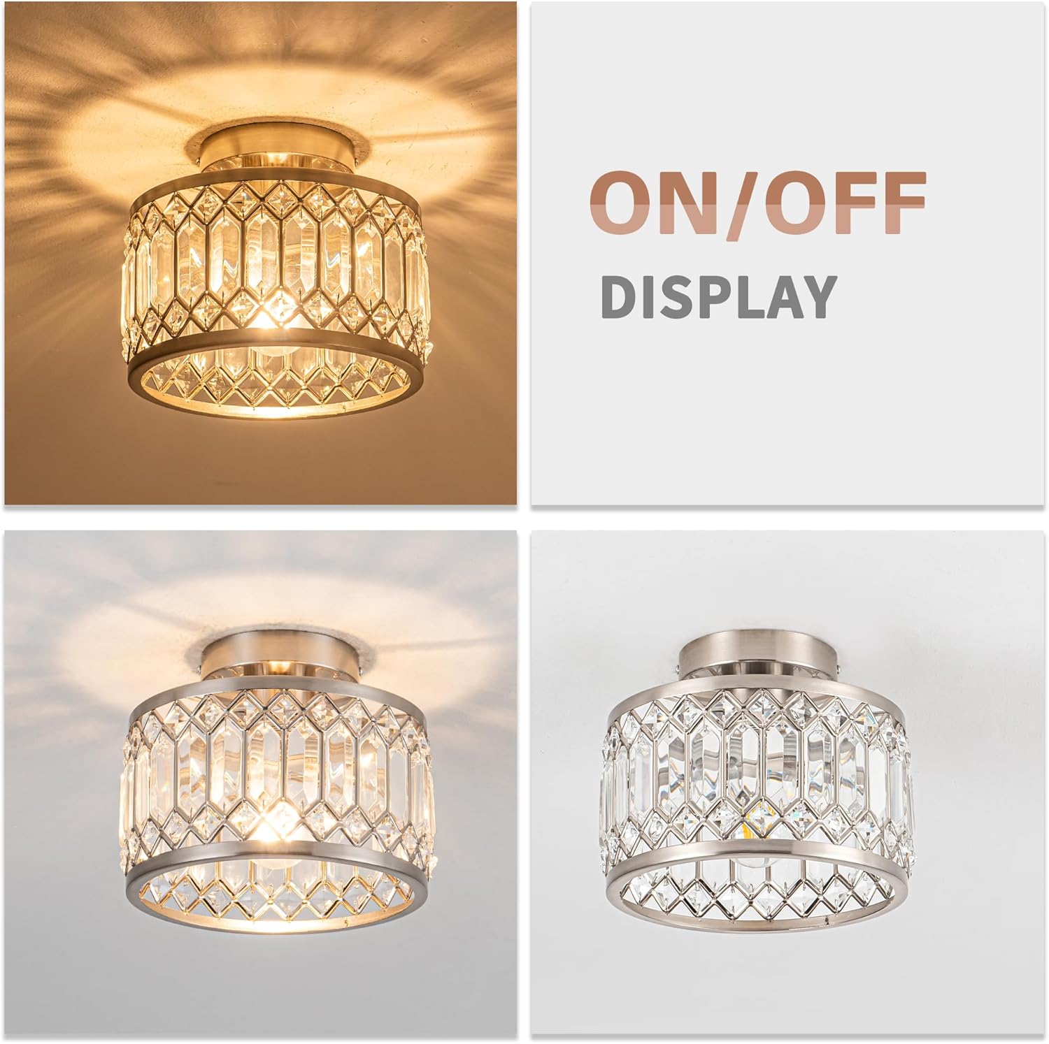 Modern flush mount light silver ceiling light silver bedroom light
