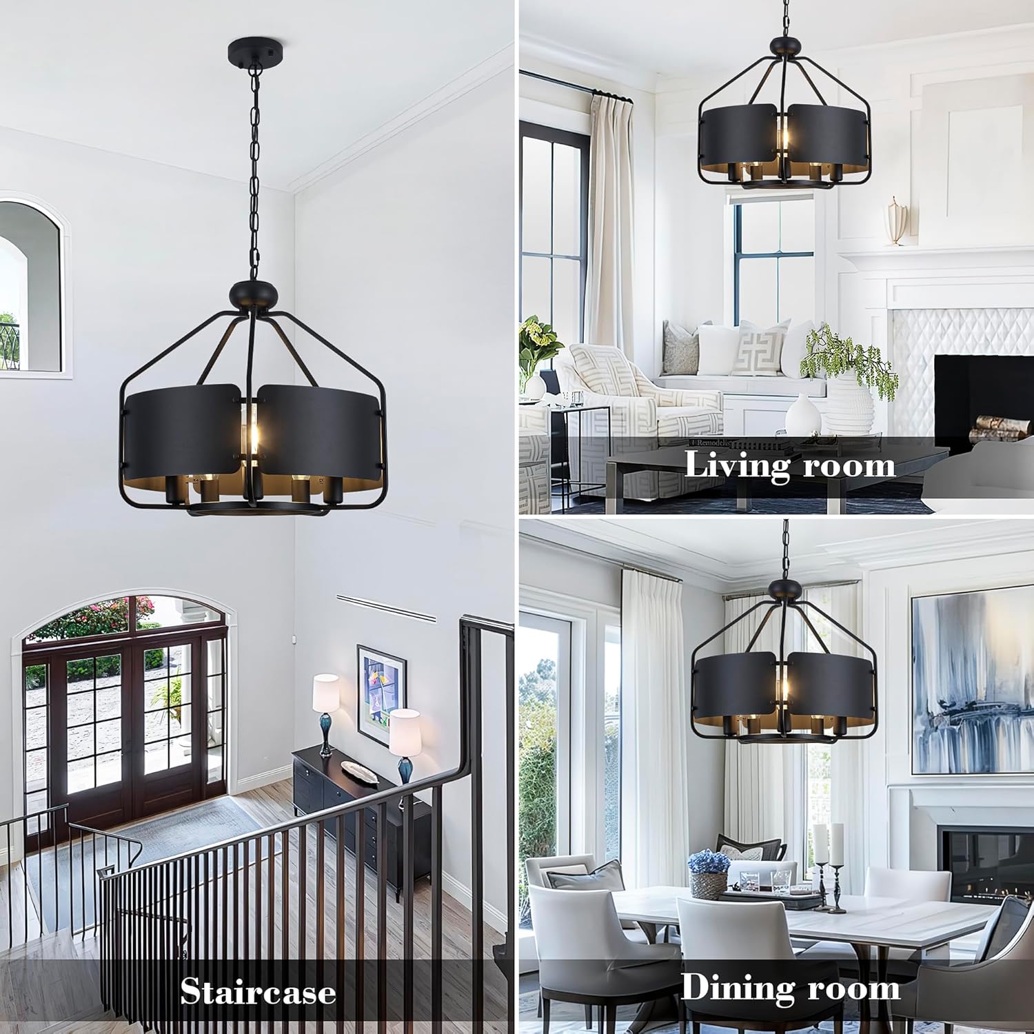5 Light dining room light black kitchen island light metal pendant light