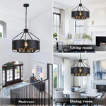 5 Light dining room light black kitchen island light metal pendant light