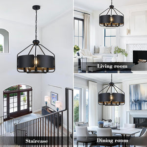 5 Light dining room light black kitchen island light metal pendant light