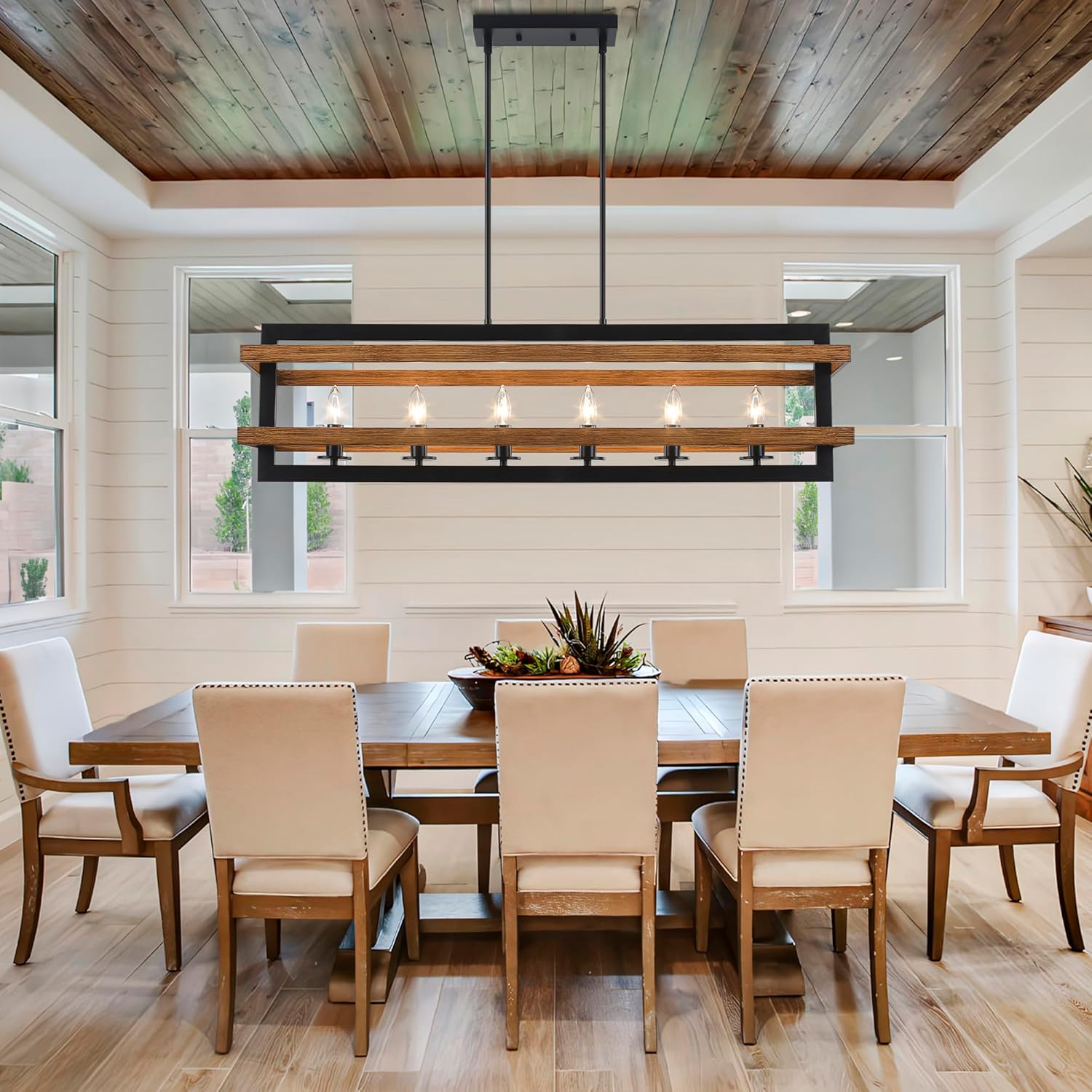 6-lights dining room light brown pendant lights metal chandelier light