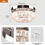 Led ceiling light chrome-multi-colored entryway light crystal ,steel hallway light