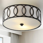 2-light ceiling light bronze stairwell light metal flush mount light