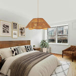 3-light fixture light brown chandelier light rattan, metal hallway light