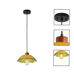 11 INCH light bulb gradient green hanging lamp iron pendant light