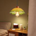 11 INCH light bulb gradient green hanging lamp iron pendant light
