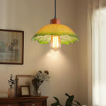 11 INCH light bulb gradient green hanging lamp iron pendant light