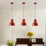 Vintage light fixtures red pendant light metal island lights