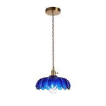 E26 Dining room light blue  light fixtures glass pendant light