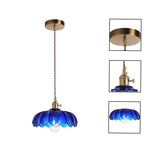 E26 Dining room light blue  light fixtures glass pendant light