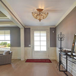 4 Lights bulbs light bronze ceiling light aluminum, Crystal bedroom ceiling fixtures