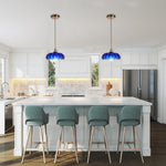 E26 Dining room light blue  light fixtures glass pendant light