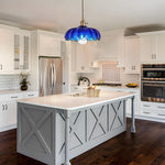 E26 Dining room light blue  light fixtures glass pendant light